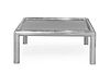 A John Mascheroni Aluminum Low Table, Height 17 x width 42 x depth 42 inches.