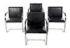 A Set of Four Ludwig Mies Van Der Rohe Brno Chairs, for Knoll, Height 30 inches.