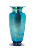 A Steuben Blue Aurene Glass Vase, Height 9 3/4 inches.