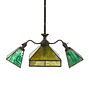 An Arts and Crafts Style Slag Glass Light Fixture, Height 39 1/2 x width 20 inches.