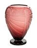 A Charles Schneider Acid Cut Glass Vase, Height 8 3/4 inches.
