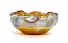 * A Tiffany Studios Gold Favrile Glass Bowl, Diameter 6 1/2 inches.