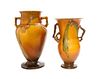 * Two Roseville Pottery Vases, Height of tallest 14 1/4 inches.