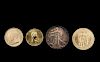 Group of Four Gold and Silver Coins