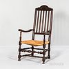 Dark Stained Banister Back Armchair