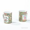 Pair of Rose Medallion Export Porcelain Mugs