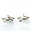 Pair of Rose Medallion Export Porcelain Covered Serving Dishes