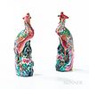 Pair of Famille Rose Export Porcelain Exotic Bird Figures