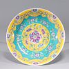 Chinese Famille Rose Enameled Porcelain Plate