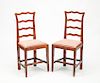Pair of George III Style Mahogany Ladder Back Side Chairs