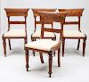 Set of Four George IV Carved Mahogany Side Chairs