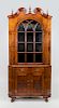 American Chippendale Style Carved Walnut Corner Cupboard