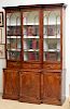 George III Style Mahogany Breakfront Bookcase