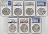 (7) NGC Graded MS70 Silver Eagles