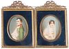 19C Miniature Napoleon & Josephine Portraits