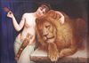 KPM Plaque DIANA & LION Painting