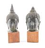 2 Thai Bronze Buddha Heads