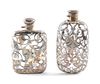 Two Sterling Silver overlay Flasks
