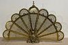 Ornate French Style Peacock Brass Fireplace Screen 