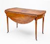 Continental Neoclassical Style Oval Drop-Leaf Walnut Table