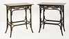 A pair of Thonet bentwood side tables,<BR>with rectangular tops, <BR>58cm wide<BR>71cm high (2)<BR>