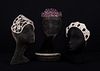 FOUR HEADPIECES, MID 20TH C
