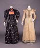 TWO PRINTED DAY DRESSES, 1890s