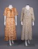 TWO PRINTED SILK SUMMER DRESSES, 1930s
