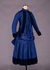 GIRLS BLUE SILK TAFFETA DAY DRESS, c. 1880