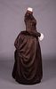 BROWN SILK SATIN DAY DRESS, 1880s