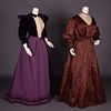TWO SILK DAY DRESSES, c. 1893 & c. 1902