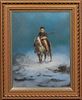 John Flores (American), "Winter Solitude, 20th/21st c., pastel on paper, signed lower right "P.S.A.," presented in an antique style frame under plexi,