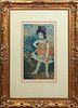 After Pablo Picasso (1881-1973, Spain), "The Dwarf Dancer," c. 1966, offset lithograph, from the Barcelona Suite, by Museo Picasso, on the occasion of
