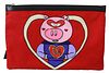 RED SUPER PIG DG LOVE PRINT HAND POUCH PURSE