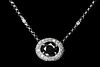 18k WG Black & White Diamond Pendant Necklace
