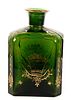 Green Glass Scent Bottle w/Gilt Enamel