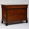 Italian Late Neoclassical Walnut and Fruitwood Marquetry and Ebonized Chest of Drawers