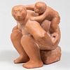 20th Century School: Seated Mother and Child