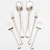 Group of Six English Silver Serving Utensils in 'Onslow' Patterns