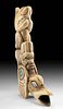 20th C. Haida / Tlingit Bone & Nacre Totemic Pipe