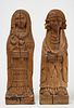 Pair of Religious Figure Carvings