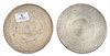Pair Tiffany & Company Makers sterling silver round plates, coil design, diameter 5 3/4 inches, 11 t.oz.
