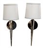 Pair of Donghia Pacific Heights Wall Sconces, in polished nickel finish, height 19 1/2 inches, retails for $3,400, sold with original purchase receipt