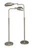 Pair of Portable Luminaire Adjustable Floor Lamps, height 43 inches.