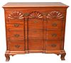 Margolis Mahogany Blockfront Chest, having triple shell carving, height 36 1/2 inches, width 37 3/4 inches, top 22" x 40".