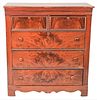 Empire Mahogany Two-Over-Three Drawer Chest, having ripple molded drawer edges, circa 1840, height 46 inches, width 41 inches. Provenance: Collection 