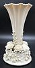 Belleek Center Vase, having round base encrusted with flowers, height 12 inches. Provenance: Collections of Norma Reilly, New Jersey.