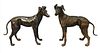 Pair of Bronze Dog Figures, height 39 inches, length 44 inches.