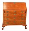 Margolis Custom Mahogany Chippendale Style Slant Lid Desk, on ball and claw feet, height 41 inches, width 36 inches, depth 20 inches.