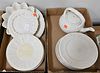 Three Tray Lots of Belleek, to include plates, teapot, shell dishes, etc.; all with black mark. Provenance: Collections of Norma Reilly, New Jersey.